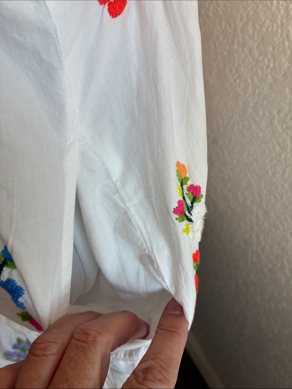 Anthropologie Somerset Embroidered Mini Dress White Floral M - Picture 8 of 11